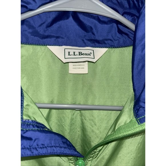 LL Bean Jacket Womens M Reg Yellow Lightweight Wind Rain  FG85 Nylon Zip - Picture 3 of 9